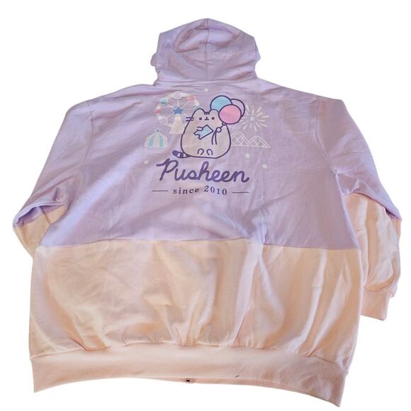 Pusheen Box Exclusive Zip Kawaii Hoodie Spring 2025 Carnival Pink Purple 3XL - Picture 4 of 11